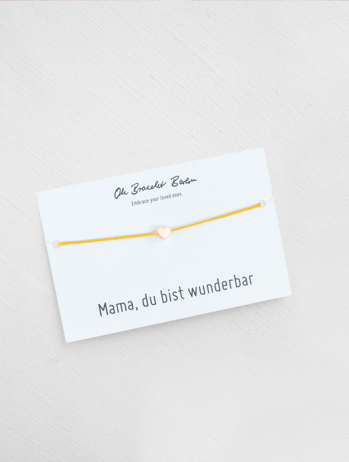 Mama du bist wunderbar Schmuckkarte und Armband mit Herz als Geschenk für Mama in der Farbe Rosegold