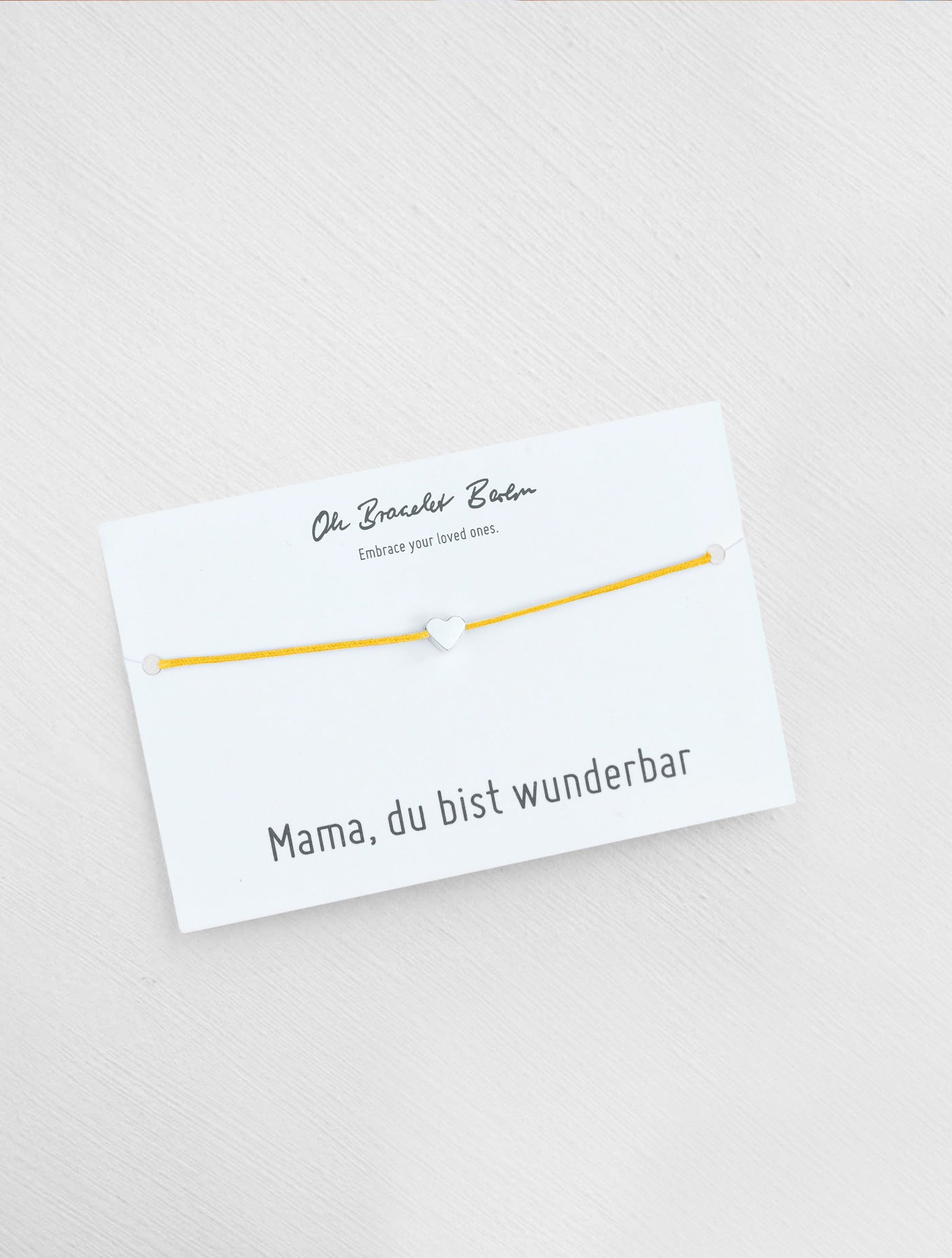 Mama du bist wunderbar Schmuckkarte und Armband mit Herz als Geschenk für Mama in der Farbe Silber