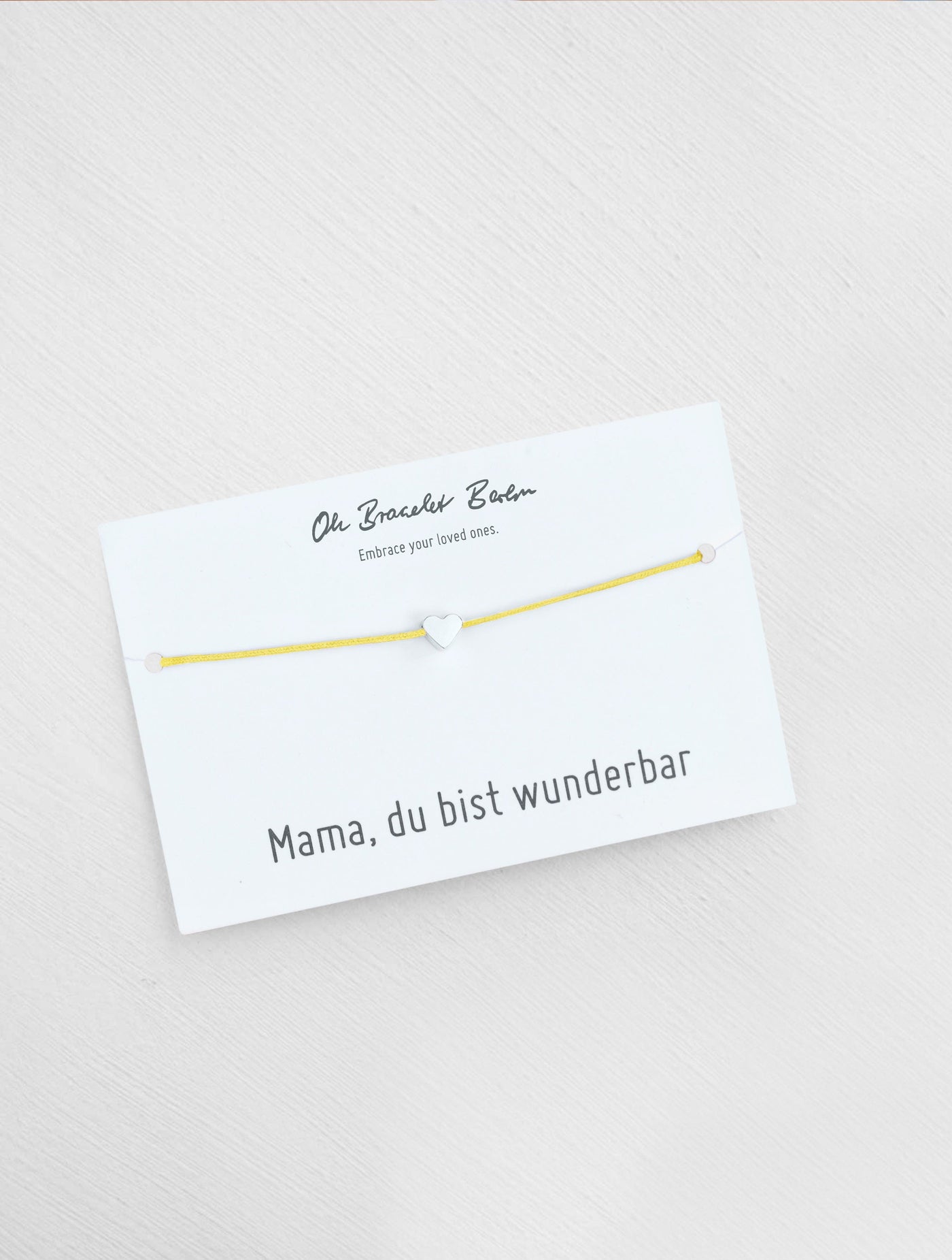 Mama du bist wunderbar Schmuckkarte und Armband mit Herz als Geschenk für Mama in der Farbe Silber