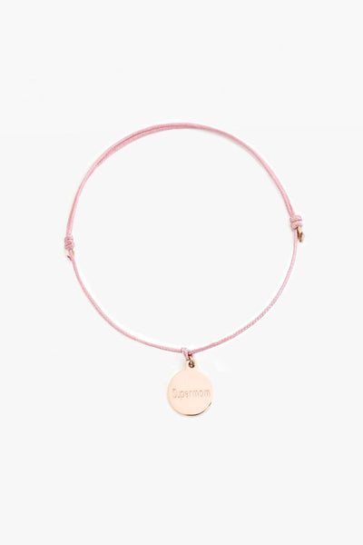 Groessenverstellbares Armband in Roségold mit Gravur Plaettchen von Oh Bracelet Berlin 