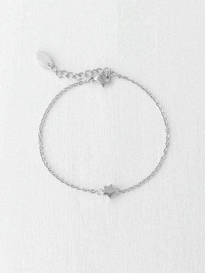 Armband mit Stern und verstellbarem Verschluss in der Farbe Silber von Oh Bracelet Berlin