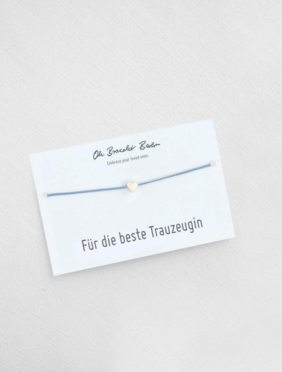 Geschenk für Trauzeugin an Karte mit Trauzeugin Armband in der Farbe Gold von Oh Bracelet Berlin