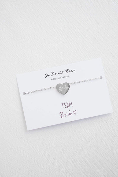 Team Bride Armband an Karte als Geschenk für die Brautjungfer