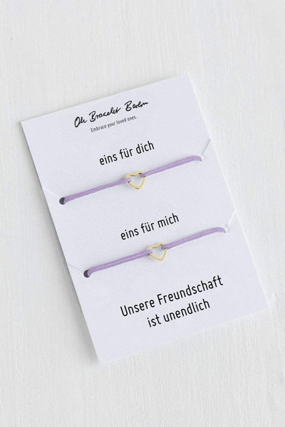 Freundschaftsarmband fuer dich und die beste Freundin mit Herz Anhaenger aus Edelstahl von Oh Bracelet Berlin