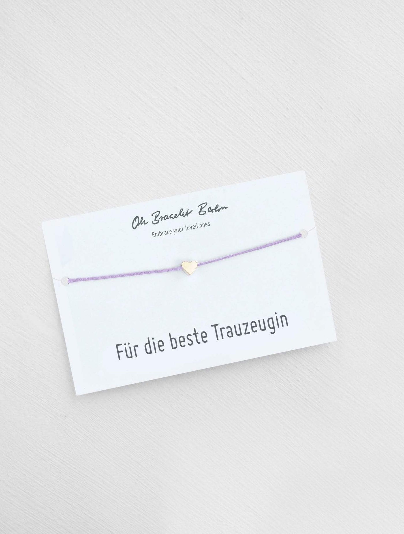 Geschenk für Trauzeugin an Karte mit Trauzeugin Armband in der Farbe Gold von Oh Bracelet Berlin