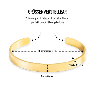 Groessenverstellbarer Edelstahl Armreif von Oh Bracelet Berlin in der Farbe Gold