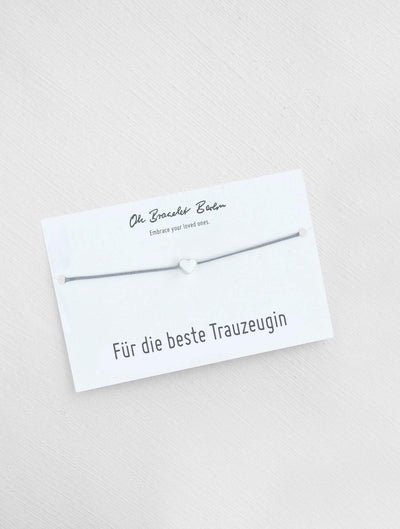 Geschenk für Trauzeugin an Karte mit Trauzeugin Armband in der Farbe Silber von Oh Bracelet Berlin