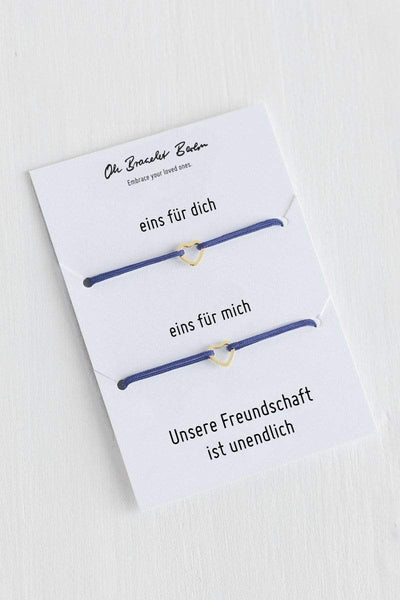 Freundschaftsarmband fuer dich und die beste Freundin mit Herz Anhaenger aus Edelstahl von Oh Bracelet Berlin