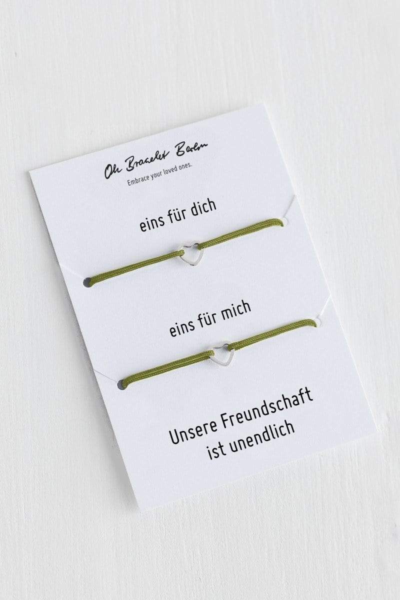 Freundschaftsarmband fuer dich und die beste Freundin mit Herz Anhaenger aus Edelstahl von Oh Bracelet Berlin