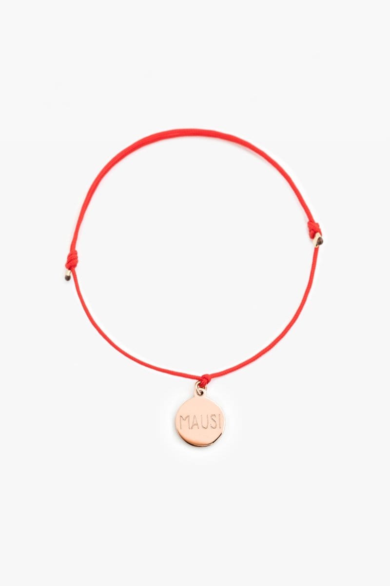 Groessenverstellbares Armband in Roségold mit Gravur Plaettchen von Oh Bracelet Berlin 