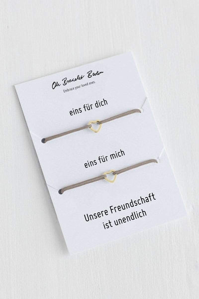 Freundschaftsarmband fuer dich und die beste Freundin mit Herz Anhaenger aus Edelstahl von Oh Bracelet Berlin