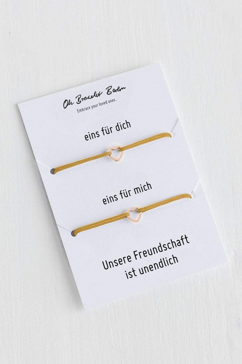 Freundschaftsarmband fuer dich und die beste Freundin mit Herz Anhaenger aus Edelstahl von Oh Bracelet Berlin