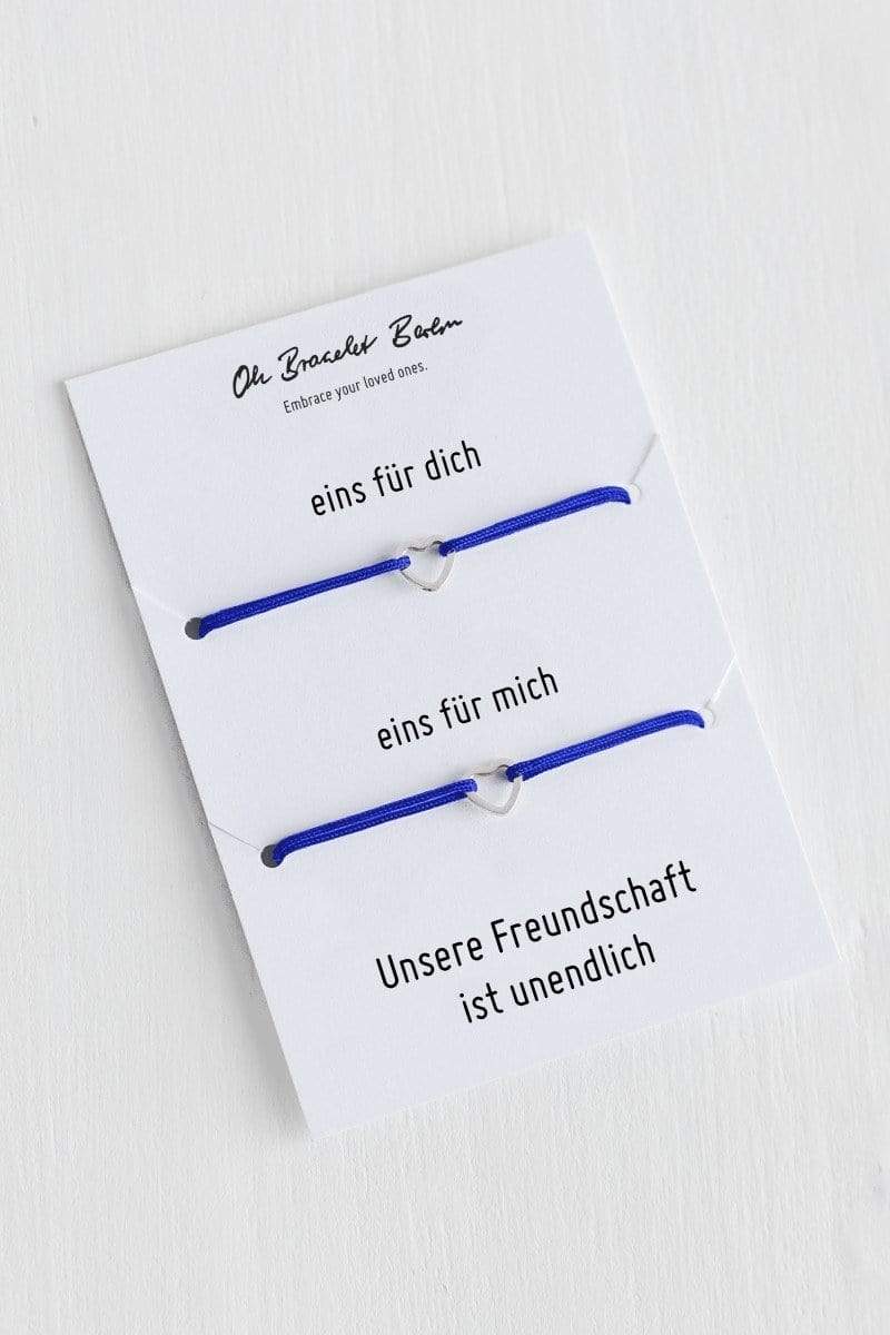 Freundschaftsarmband fuer dich und die beste Freundin mit Herz Anhaenger aus Edelstahl von Oh Bracelet Berlin