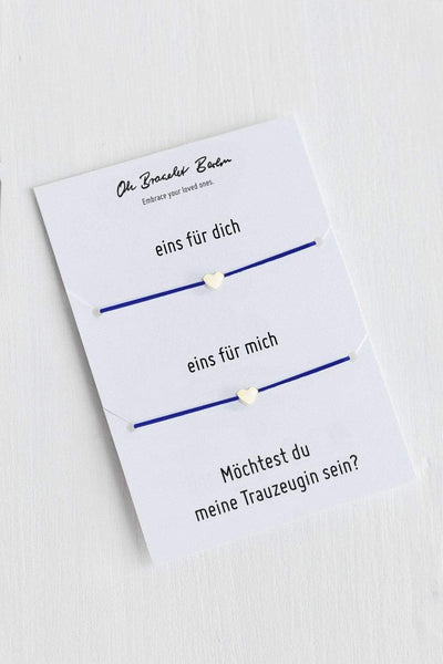 Freundschaftsarmband 2er Set mit Herz Symbol aus Edelstahl als Geschenk um die Trauzeugin zu fragen