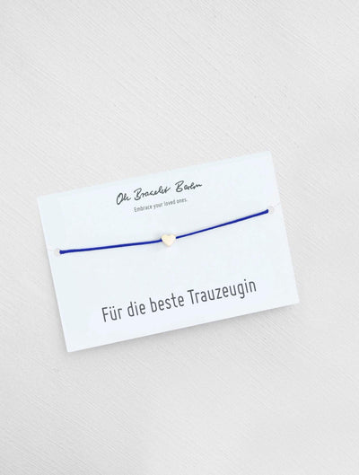 Geschenk für Trauzeugin an Karte mit Trauzeugin Armband in der Farbe Gold von Oh Bracelet Berlin