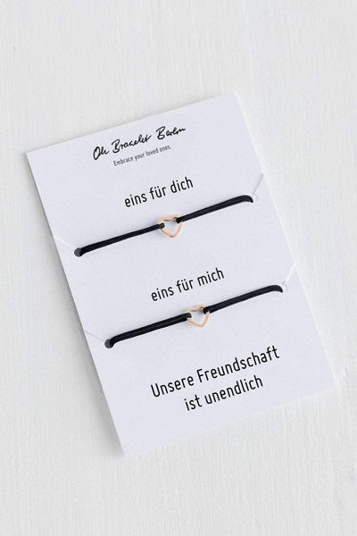 Freundschaftsarmband fuer dich und die beste Freundin mit Herz Anhaenger aus Edelstahl von Oh Bracelet Berlin