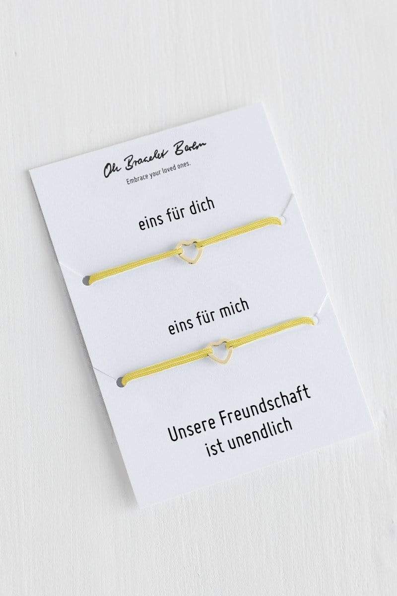 Freundschaftsarmband fuer dich und die beste Freundin mit Herz Anhaenger aus Edelstahl von Oh Bracelet Berlin