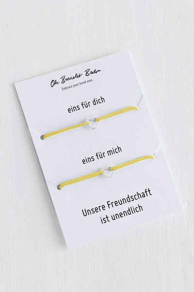 Freundschaftsarmband fuer dich und die beste Freundin mit Herz Anhaenger aus Edelstahl von Oh Bracelet Berlin