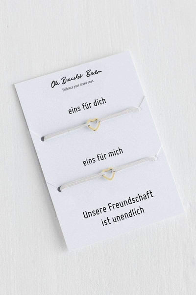 Freundschaftsarmband fuer dich und die beste Freundin mit Herz Anhaenger aus Edelstahl von Oh Bracelet Berlin